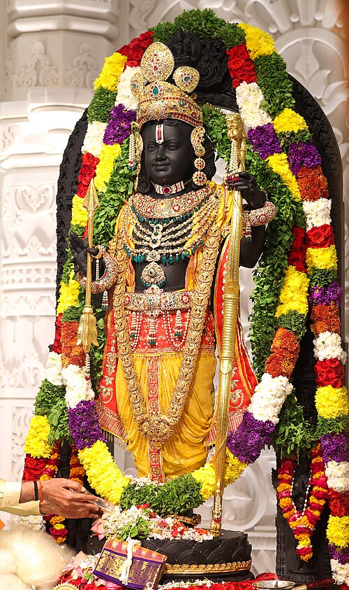Ram Lalla idol - the divine murti of infant Lord Ram in the sanctum sanctorum of Ayodhya Ram Mandir
